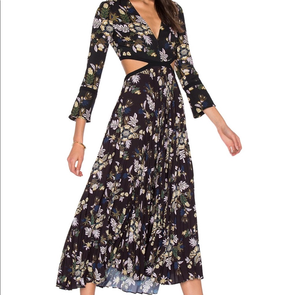 A.L.C. JOSEFA DRESS IN BLACK MULTI Size 0 - Picture 2 of 3